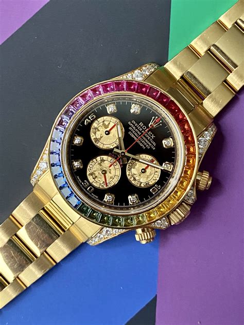 gold rolex rainbow daytona|rolex rainbow 2021 price.